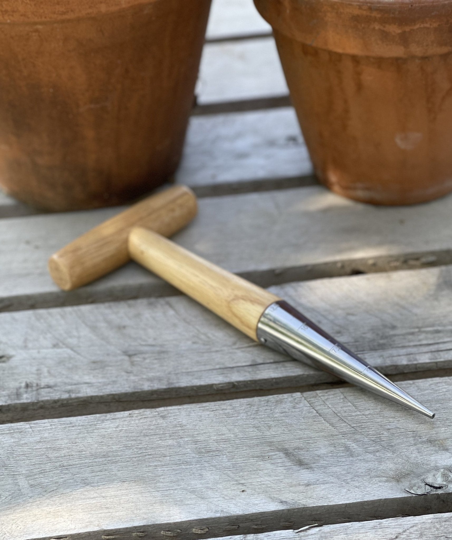 Dibble Rake Garden Seed Dibber (Dibble) - Wood and Stainless – The Celtic Farm