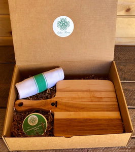 Gardening Gift Box - Garden to Table (Charcuterie Board, Kitchen Towel and Salve) - The Celtic Farm