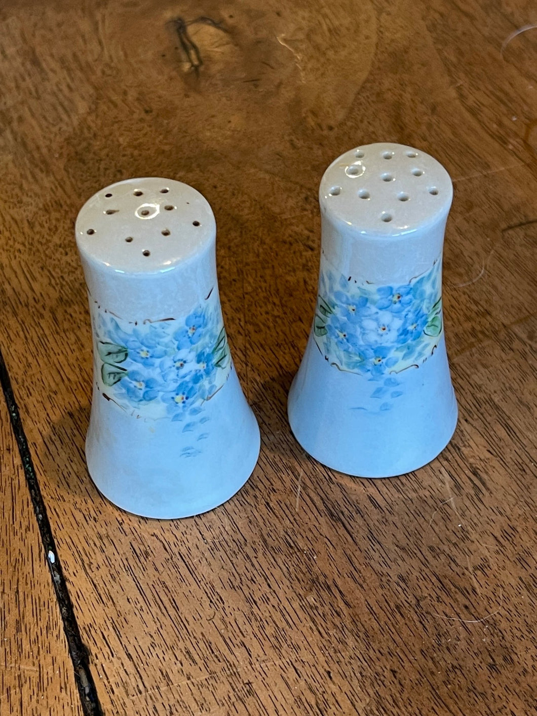 Hand Painted Forget-Me-Not Floral Salt and Pepper Shakers - The Celtic Farm