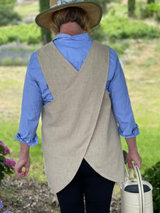 Linen Apron - French Style Crossback - The Celtic Farm
