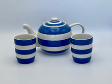 Load image into Gallery viewer, Mother&#39;s Day Tea Set - Cornishware - Betty Teapot and Two Mugs - The Celtic Farm