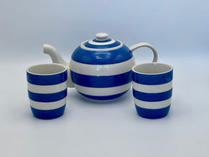 Mother's Day Tea Set - Cornishware - Betty Teapot and Two Mugs - The Celtic Farm