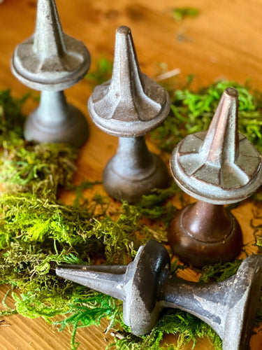 Reclaimed Solid Brass Fence Finials (Set of 4) - Vintage Fence Toppers - The Celtic Farm