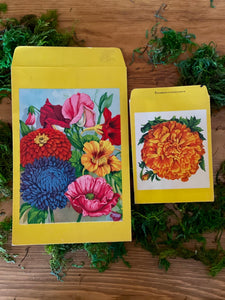 Vintage Flower Seed Packets - Set of 2 Flower Art - The Celtic Farm