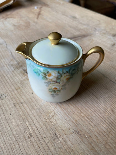 Vintage Hand-painted German Porcelain Teapot Creamer with Gold Trim (RS) - The Celtic Farm