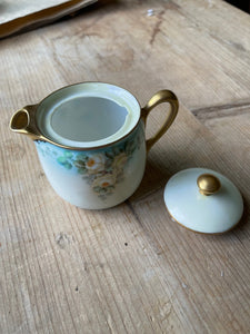 Vintage Hand-painted German Porcelain Teapot Creamer with Gold Trim (RS) - The Celtic Farm